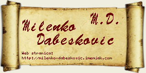 Milenko Dabesković vizit kartica